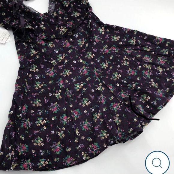 ✨FREE PEOPLE✨VIOLET FLORAL CORDUROY ROMPER - Picture 12 of 16